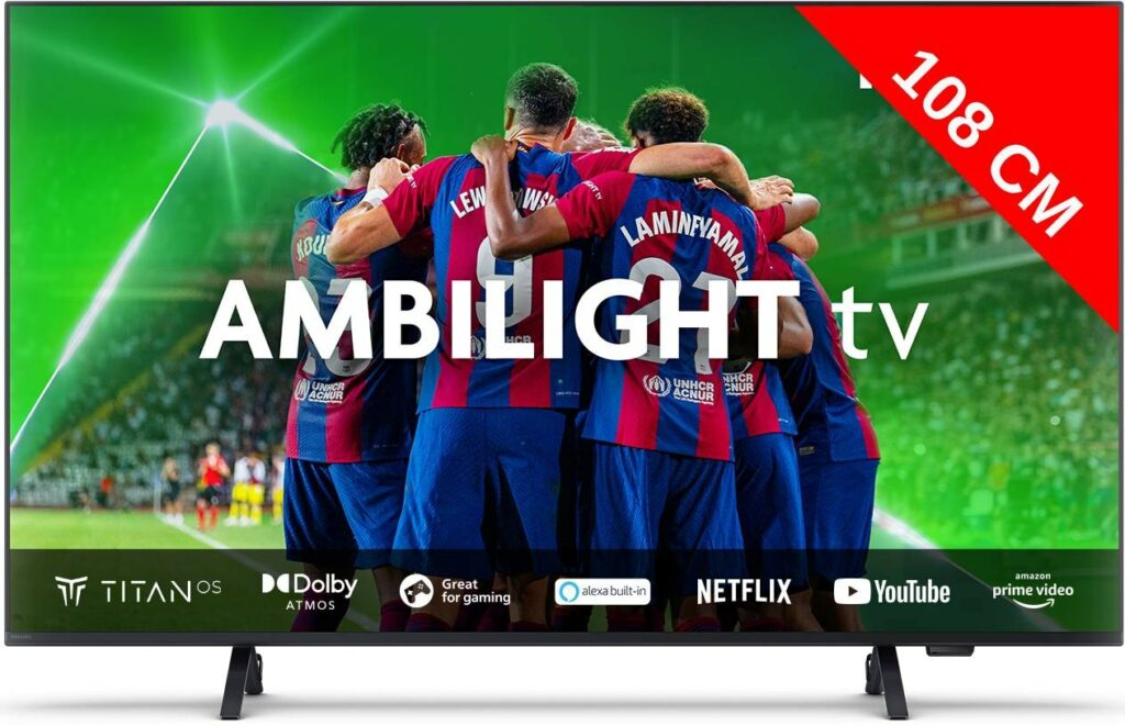 Téléviseur LED 4K 108 cm 43PUS8349 Téléviseur Ambilight Dolby Atmos