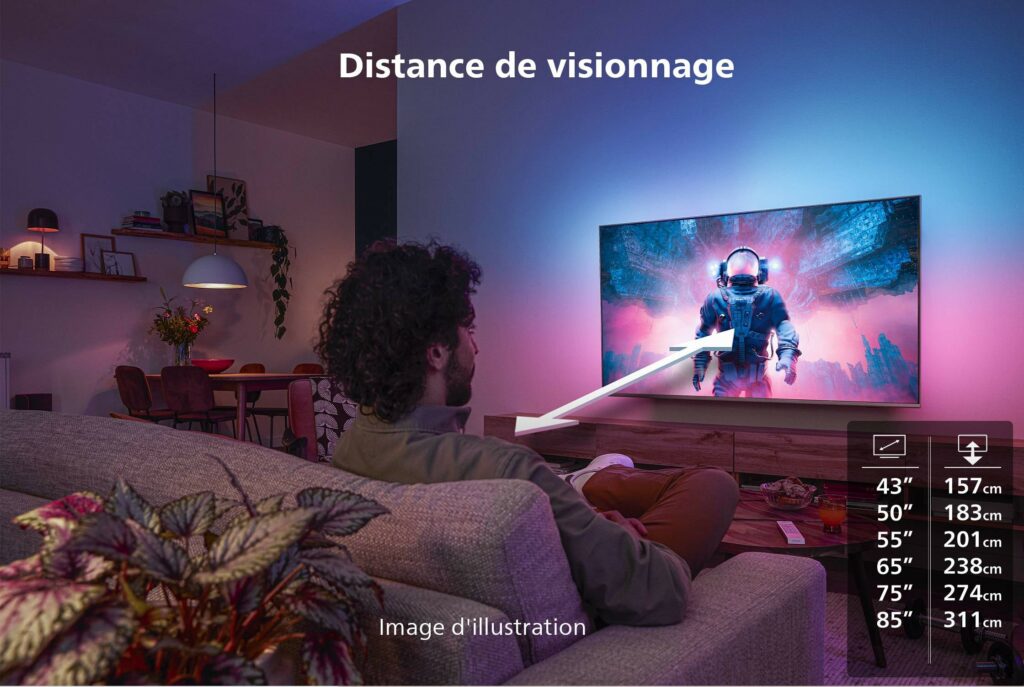 PHILIPS - TV LED 4K 139 cm 55PUS8349 - Ambilight 3 côtés – Image 5