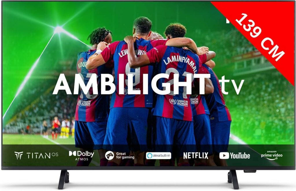 PHILIPS - TV LED 4K 139 cm 55PUS8349 - Ambilight 3 côtés
