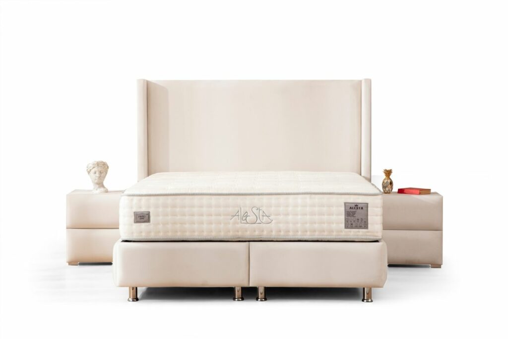 Lit Coffre COCO BLANC ECRU - Velours - 3 Dimensions – Image 3