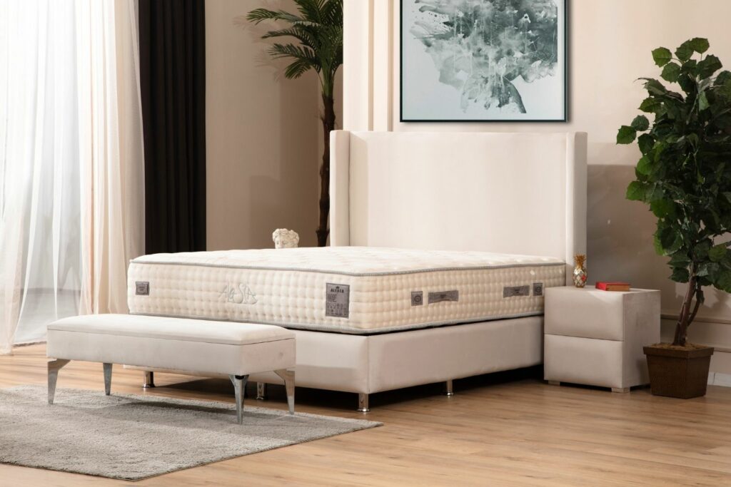 Lit Coffre COCO BLANC ECRU - Velours - 3 Dimensions – Image 5