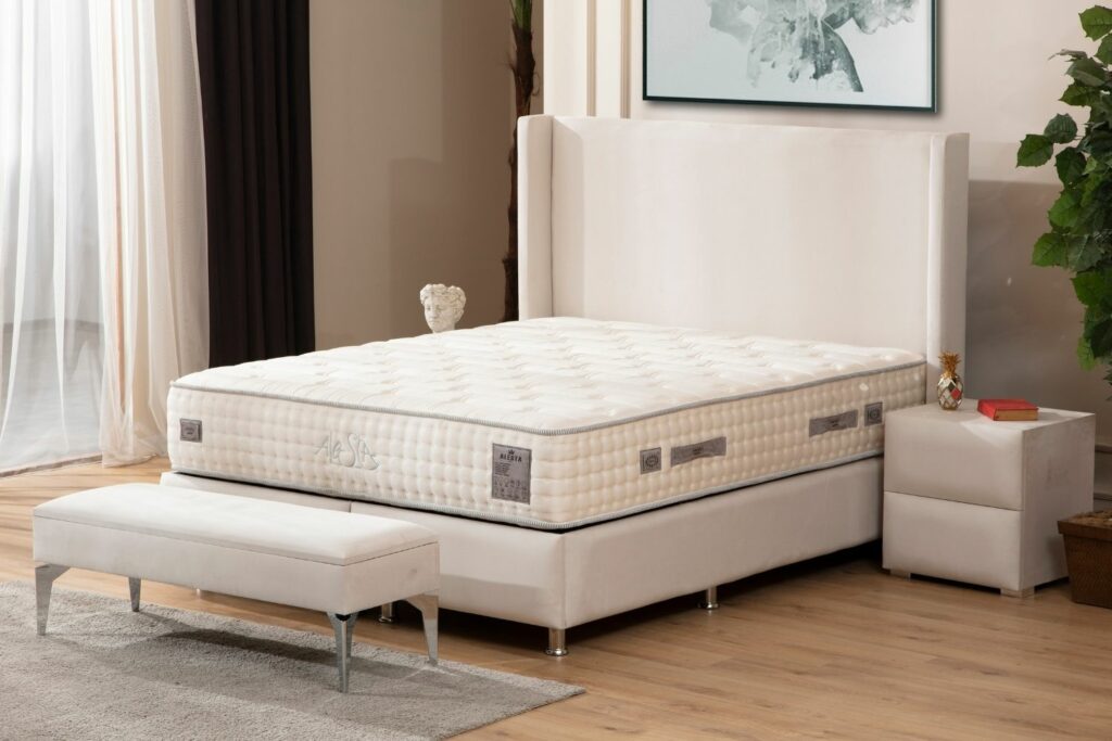 Lit Coffre COCO BLANC ECRU - Velours - 3 Dimensions – Image 6