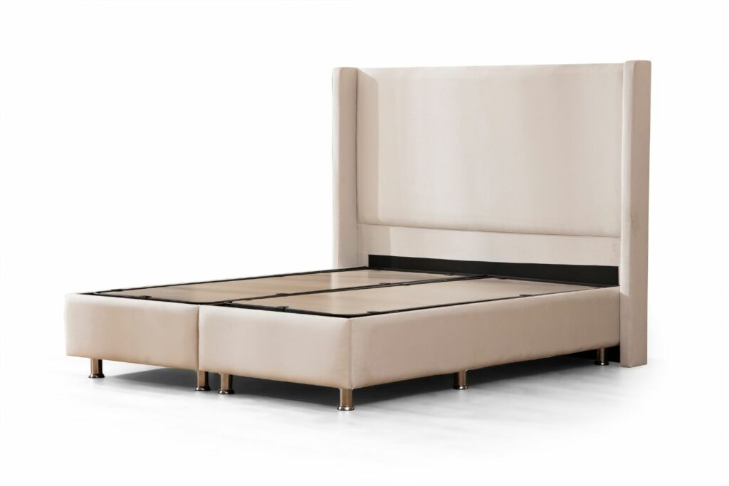 Lit Coffre COCO BLANC ECRU - Velours - 3 Dimensions – Image 8