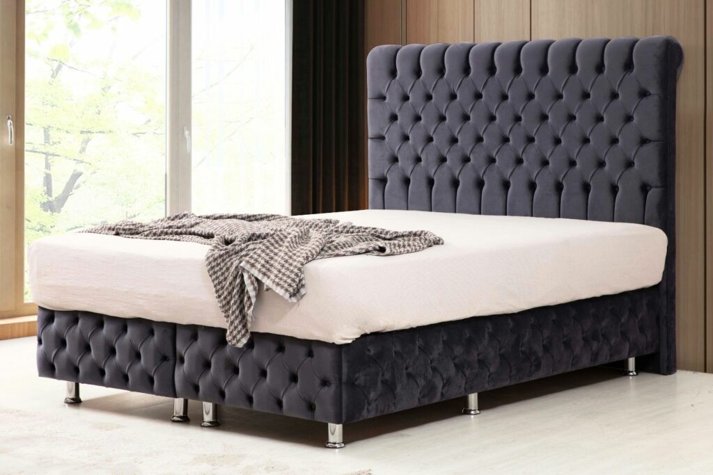 Lit Coffre LUNA - Velours capitonné – Image 12