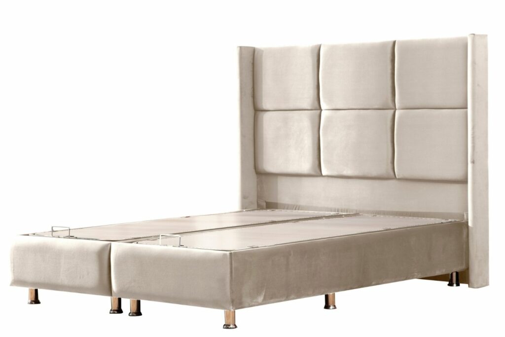 Lit Coffre RIO BEIGE - Velours – Image 2