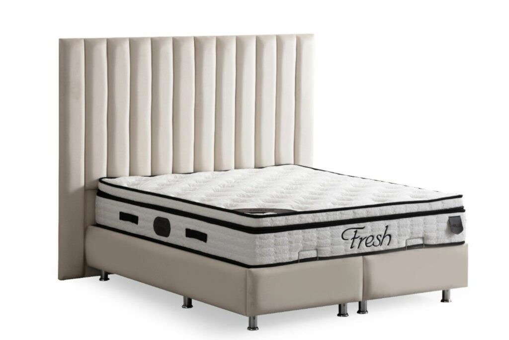 Lit Coffre ATHENA BLANC CASSE - VELOURS – Image 4