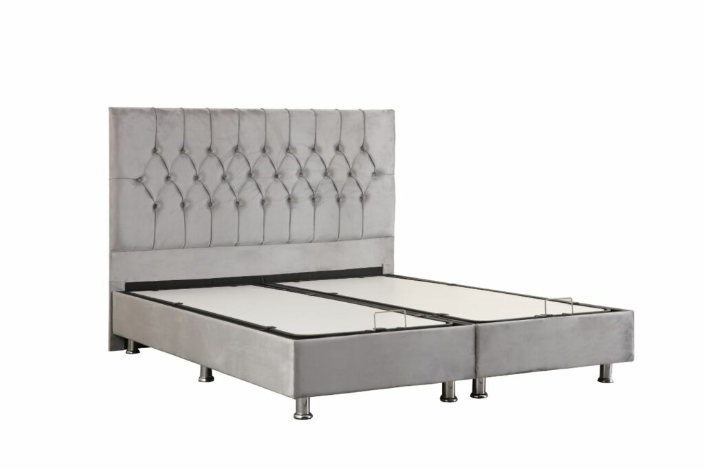 Lit Coffre HUGO  - Velours - 2 Places Doux au toucher et élégant 20cm de Profondeur – Image 4