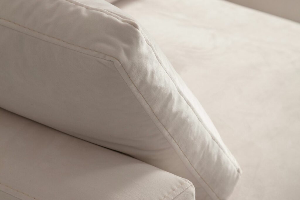 Canapé Julia Modulable Velours Blanc cassé 4+1 Pouf – Image 19