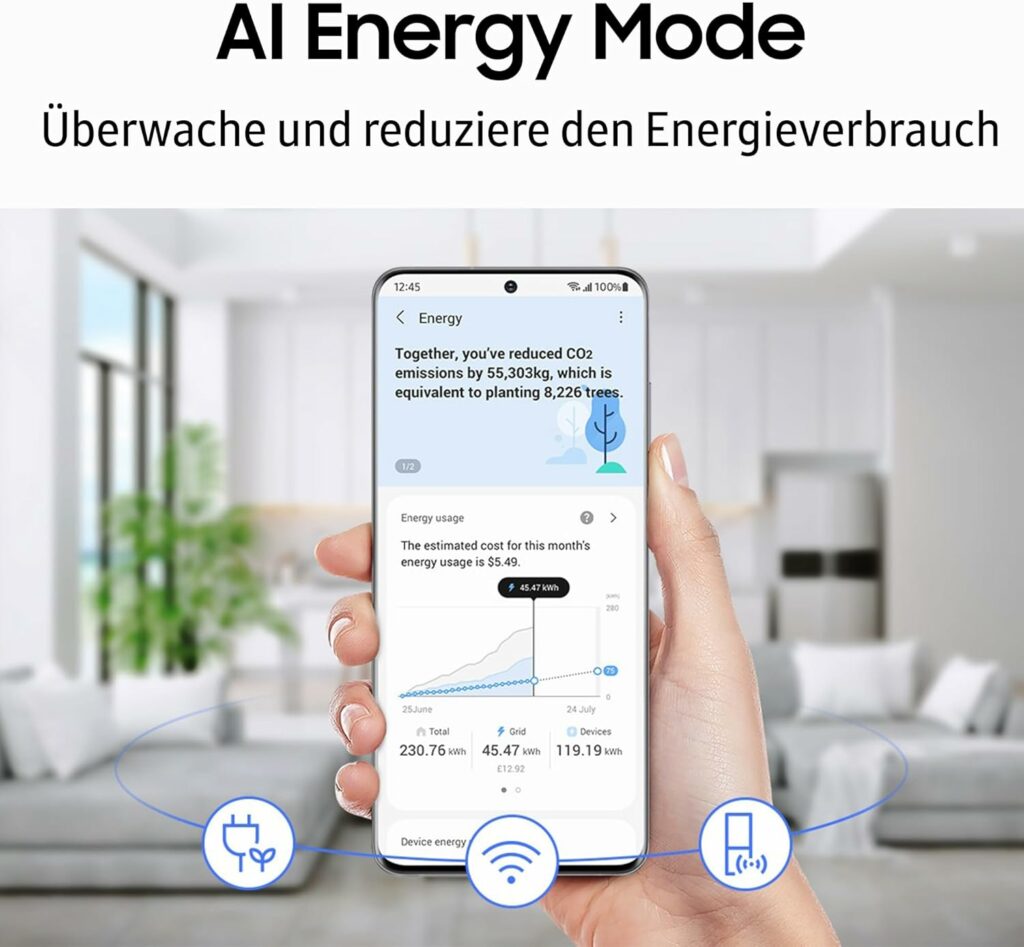 Réfrigérateur-congélateur Samsung, 185 cm, volume total 344 L, congélateur 114 L, mode Énergie AI, aspect inox, RL34C600CSA/EG – Image 3