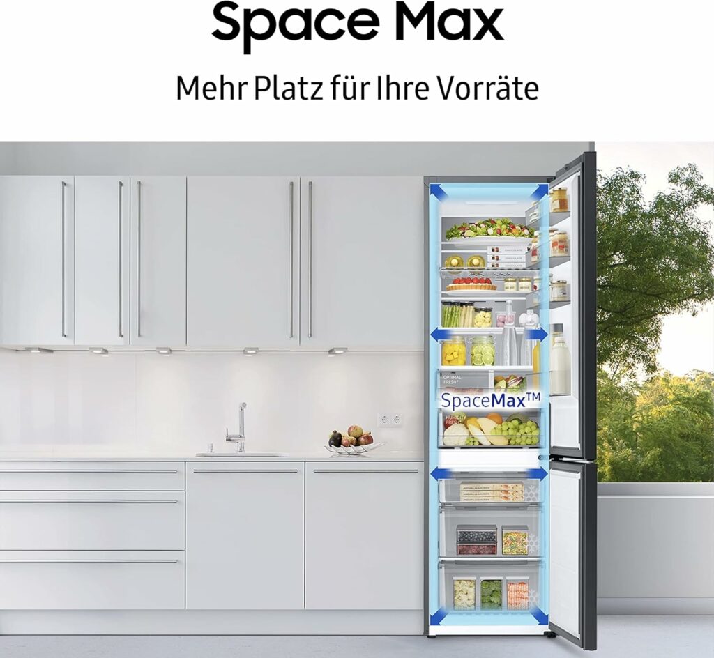 Réfrigérateur-congélateur Samsung, 185 cm, volume total 344 L, congélateur 114 L, mode Énergie AI, aspect inox, RL34C600CSA/EG – Image 4