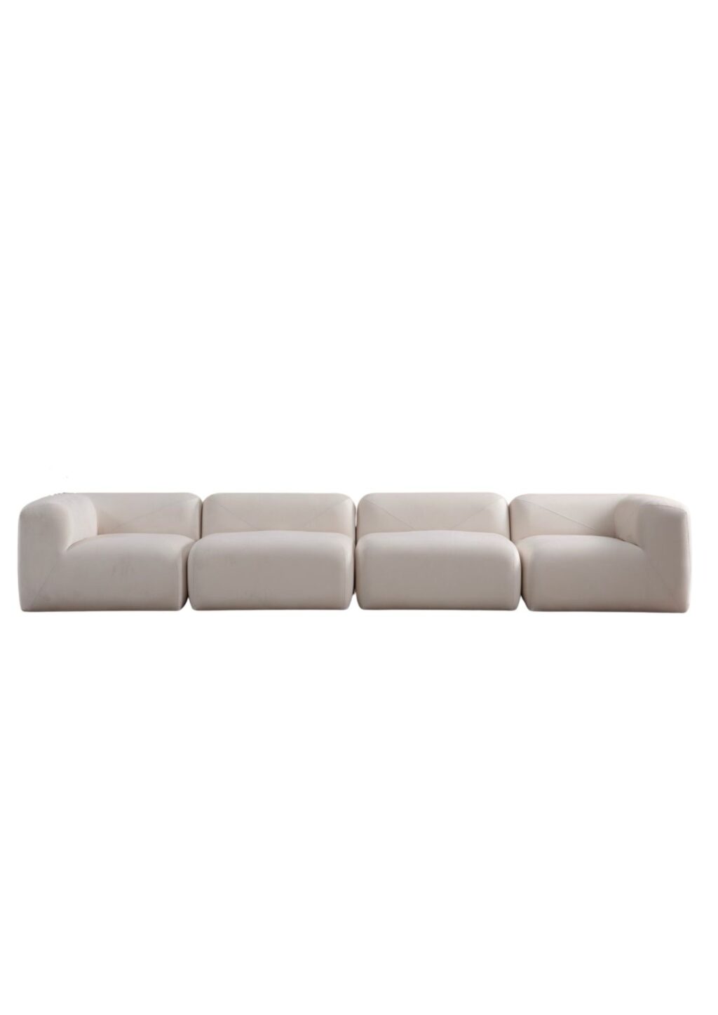 Canapé Nuage Velours Blanc cassé 5-6 Places – Image 2