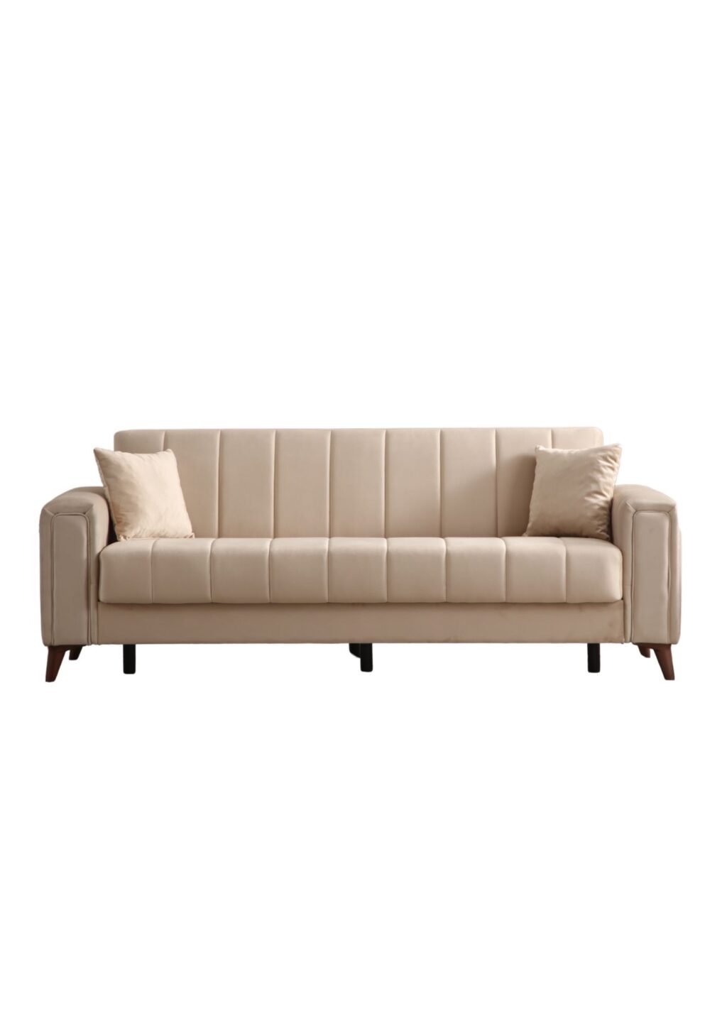 Canapé Convertible Nova Velours Beige 4 places