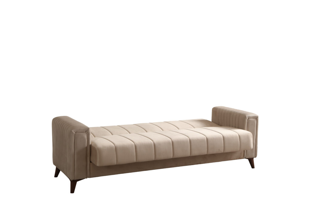 Canapé Convertible Nova Velours Beige 4 places – Image 7