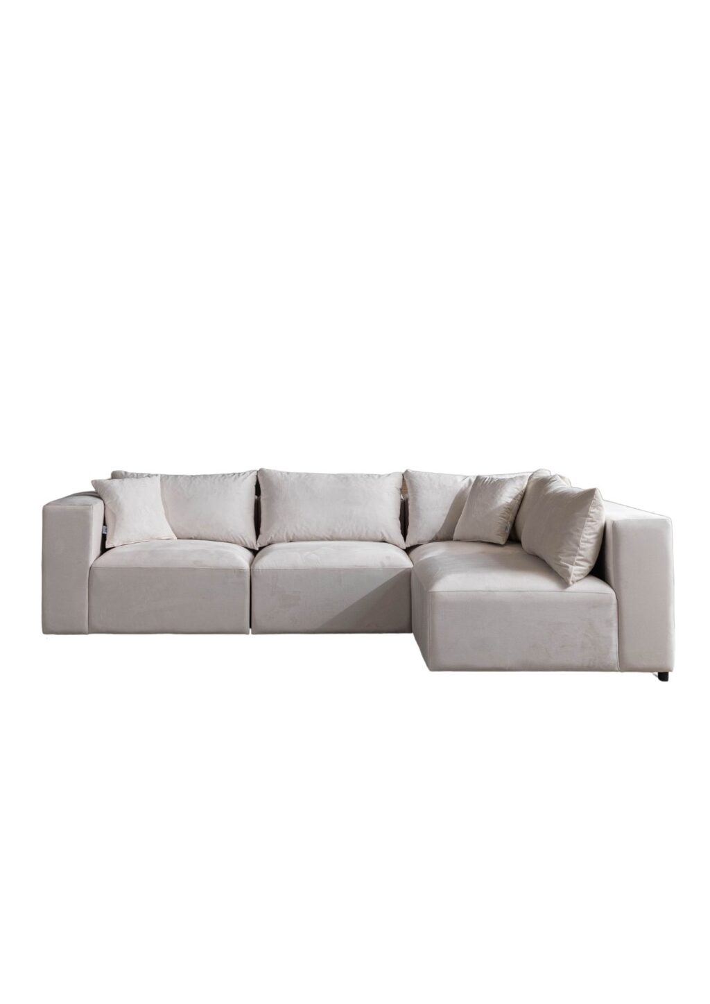 Canapé Azra Modulable Velours & Chenille  Blanc cassé 6-7 places – Image 2