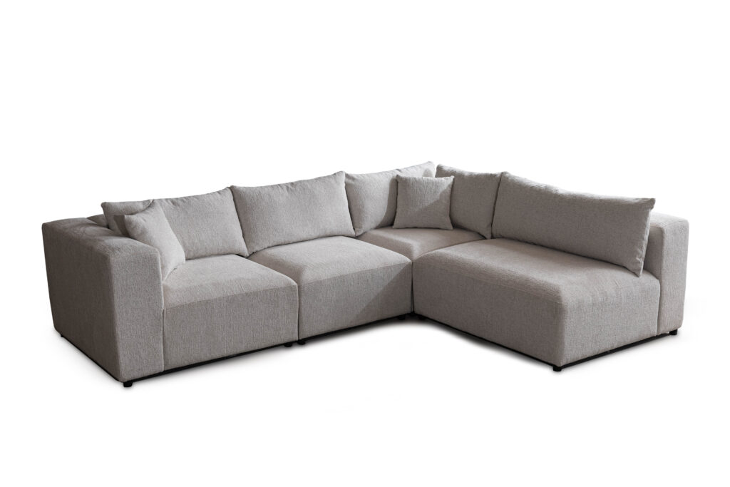 Canapé Azra Modulable Velours & Chenille  Blanc cassé 6-7 places – Image 11