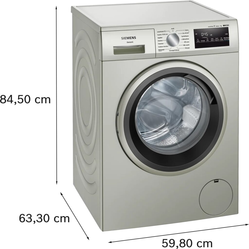 Lave linge hublot Siemens WM14N20XFR 9kg 1400 tr/min, Silver inox – Image 5