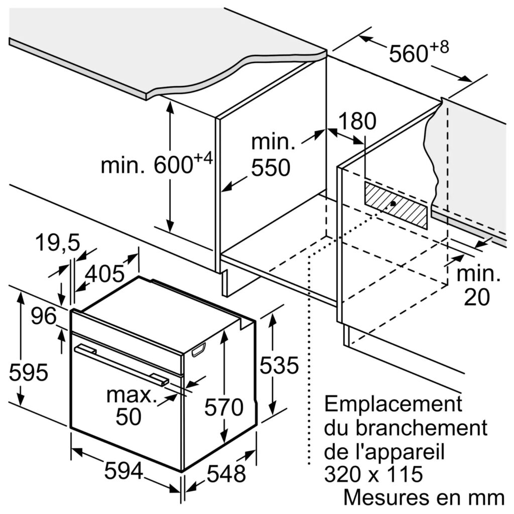 Four Encastrable 60 x 60 cm Noir multifonctions Siemens HB472G0B3 Studioline – Image 10