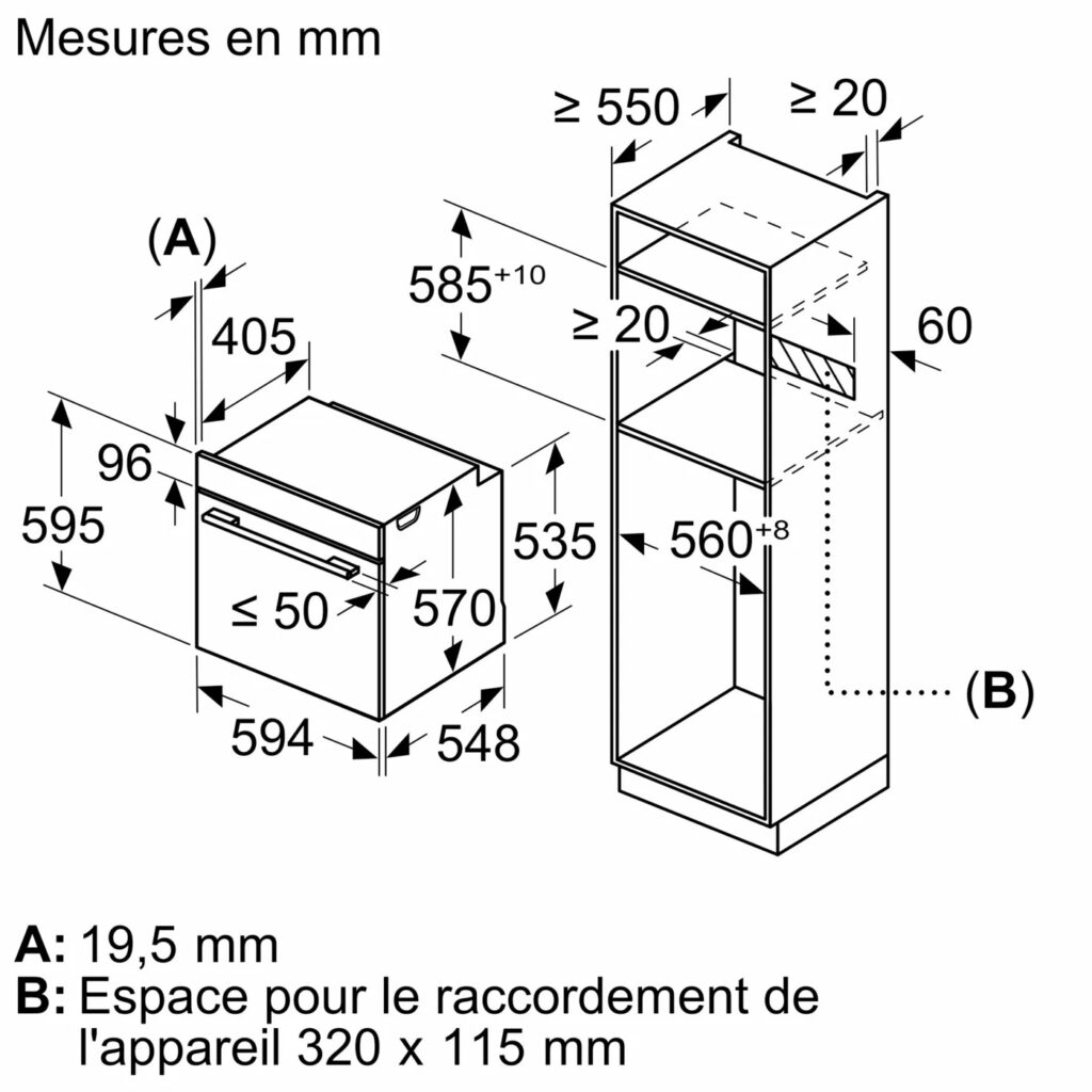 Four Encastrable 60 x 60 cm Noir multifonctions Siemens HB472G0B3 Studioline – Image 12