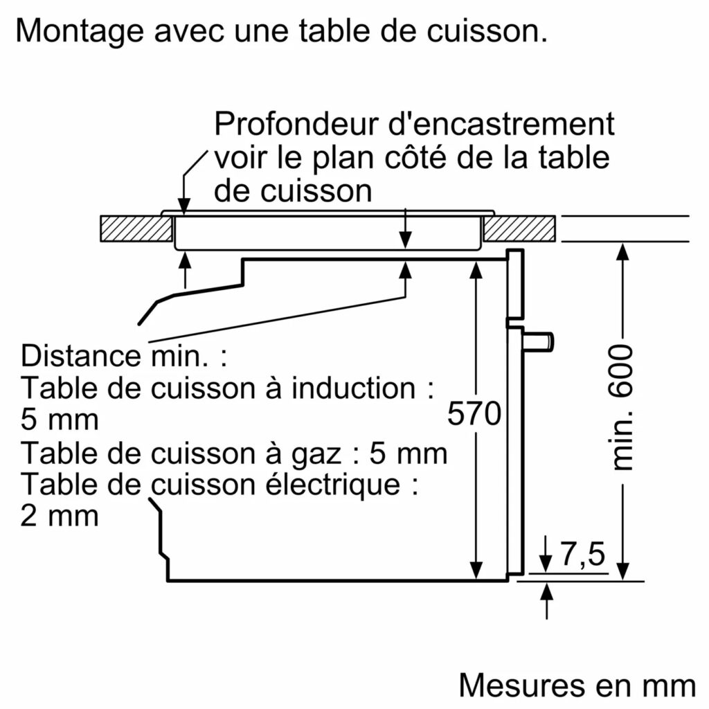 Four Encastrable 60 x 60 cm Noir multifonctions Siemens HB472G0B3 Studioline – Image 13