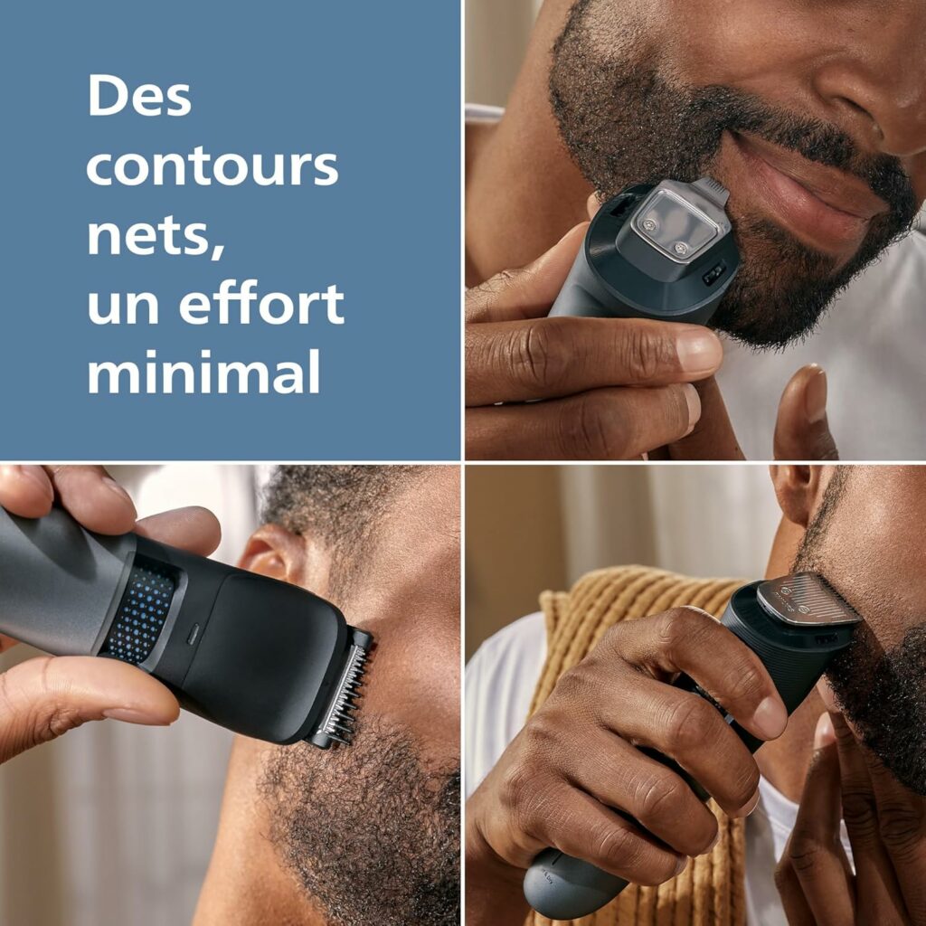Philips Tondeuse à barbe série 7000 - Lames en métal auto-affûtées, 40 hauteurs de coupe réglables, Technologie BeardSense, Collecte des poils, 100% étanche, Tondeuse large, Modèle BT7670/15 – Image 5