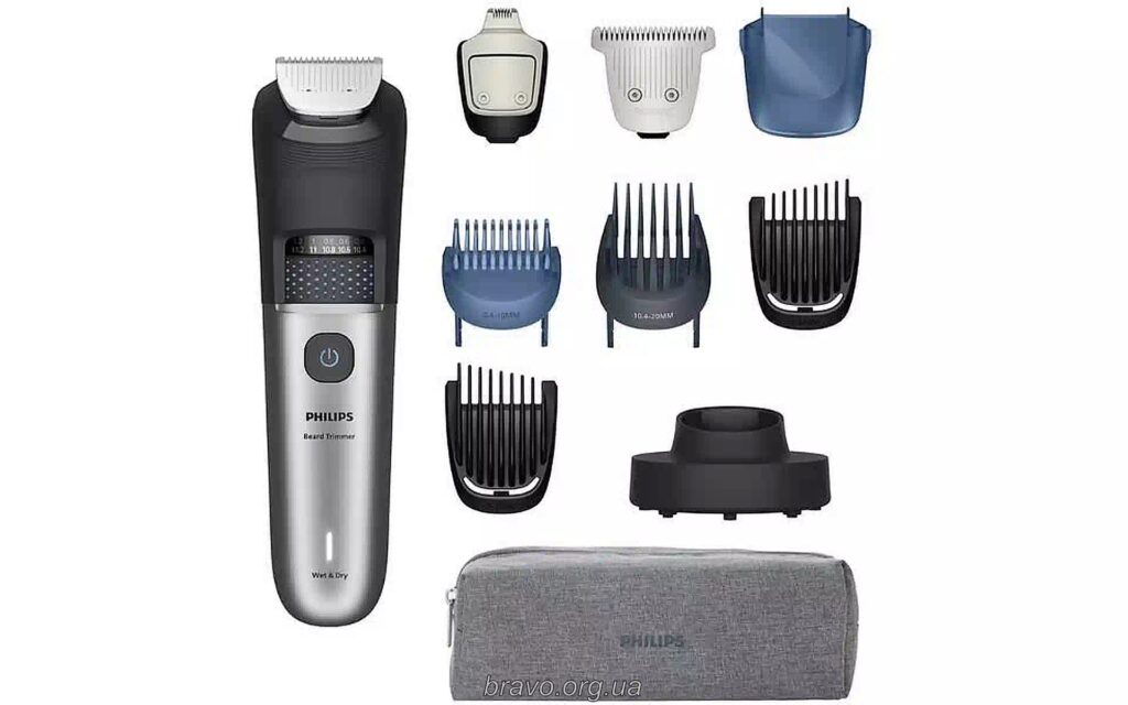 Philips Tondeuse à barbe série 7000 - Lames en métal auto-affûtées, 40 hauteurs de coupe réglables, Technologie BeardSense, Collecte des poils, 100% étanche, Tondeuse large, Modèle BT7670/15 – Image 2